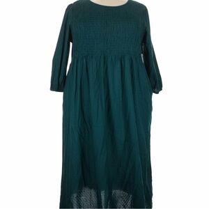 croft & barrow Smocked Bodice Midi Dress